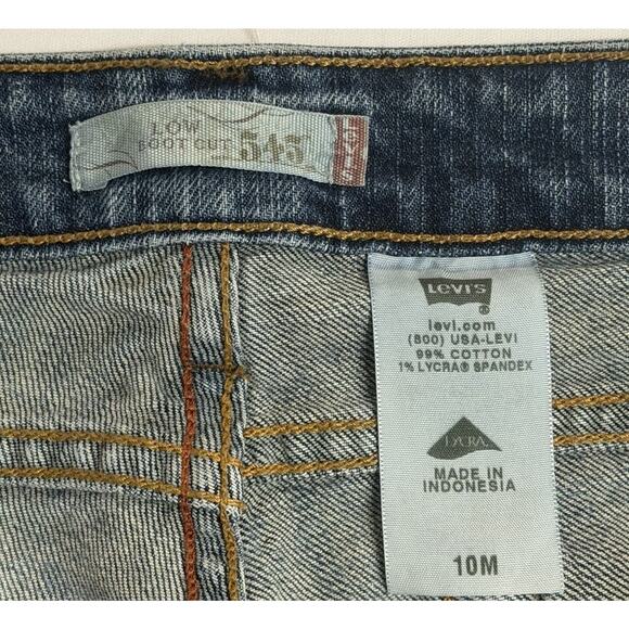 Vintage Levis 545 Women's 10M Low Boot Cut Stretch Blue Medium Wash Denim Jeans - Picture 10 of 16